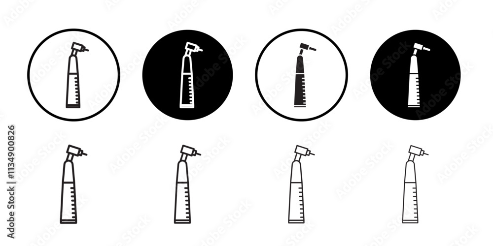 Dental nozzle drill icon Thin line art collection Dental nozzle drill icon Thin line art collection
