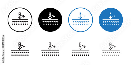Dermatology beauty therapy for body skin icon Thin line art collection