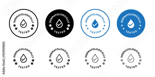 Dermatology tested icon Thin line art collection