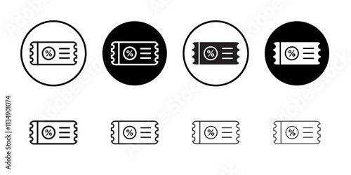 Discount voucher icon Thin line art collection
