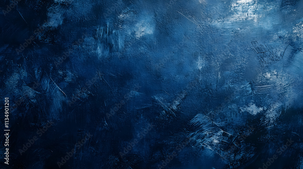 Obraz premium An abstract grunge background in dark navy blue showcases a rough, textured design.