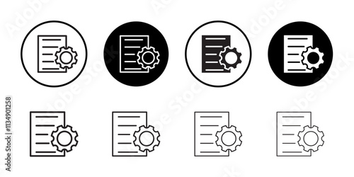 Document settings icon Thin line art collection