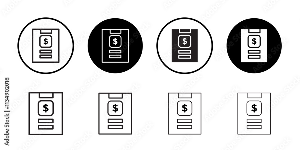 Financial log icon Thin line art collection Financial log icon Thin line art collection