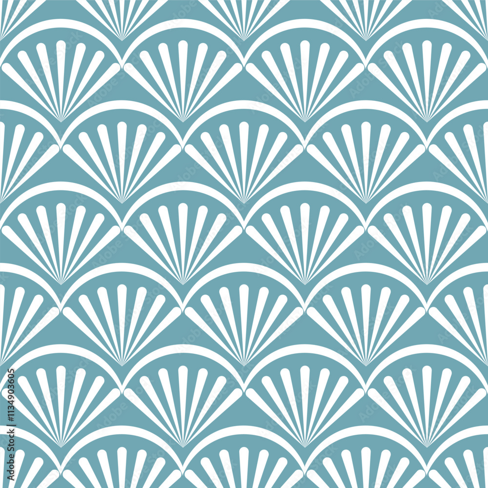 Wallpaper in Baroque style, damask. A seamless vector background. Blue and white texture Floral ornament.