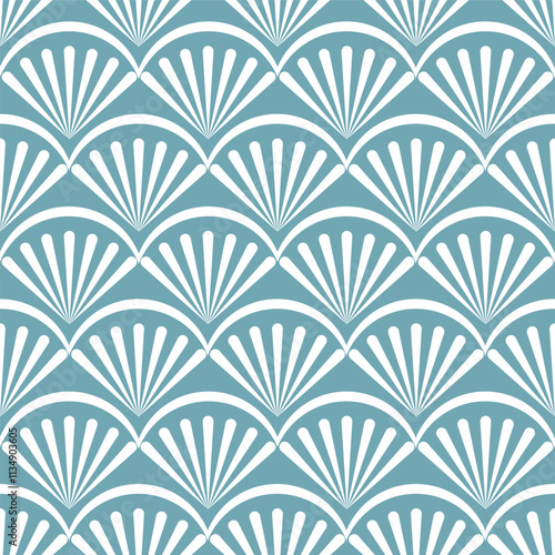 Wallpaper in Baroque style, damask. A seamless vector background. Blue and white texture Floral ornament.