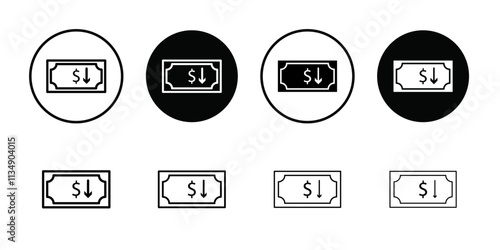 Lower cost icon Thin line art collection