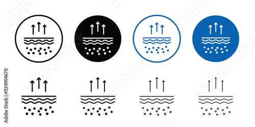 Moisture wicking icon Thin line art collection