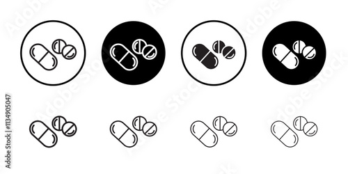 Painkiller icon Thin line art collection