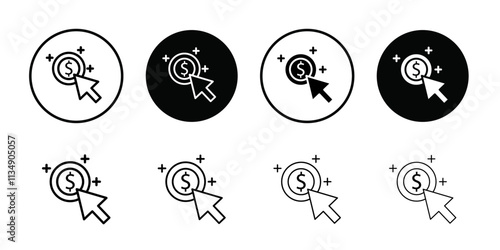 Pay per click icon Thin line art collection