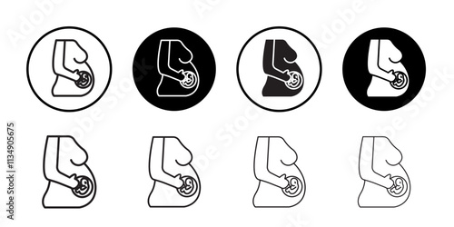 Pregnancy complications icon Thin line art collection