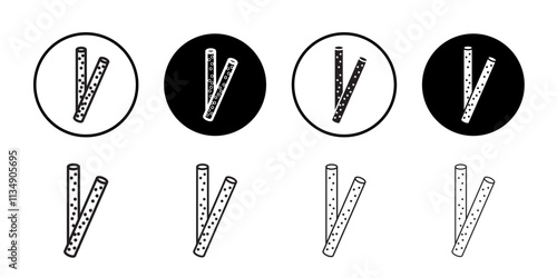Pretzel sticks icon Thin line art collection