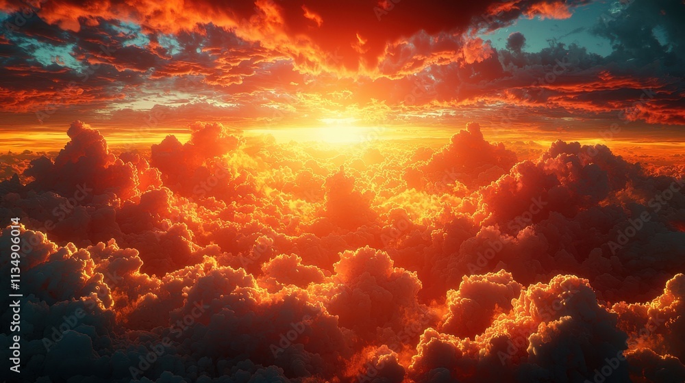 Vibrant sunset over a colorful cloudscape with dramatic lighting. Vibrant sunset over a colorful cloudscape with dramatic lighting.
