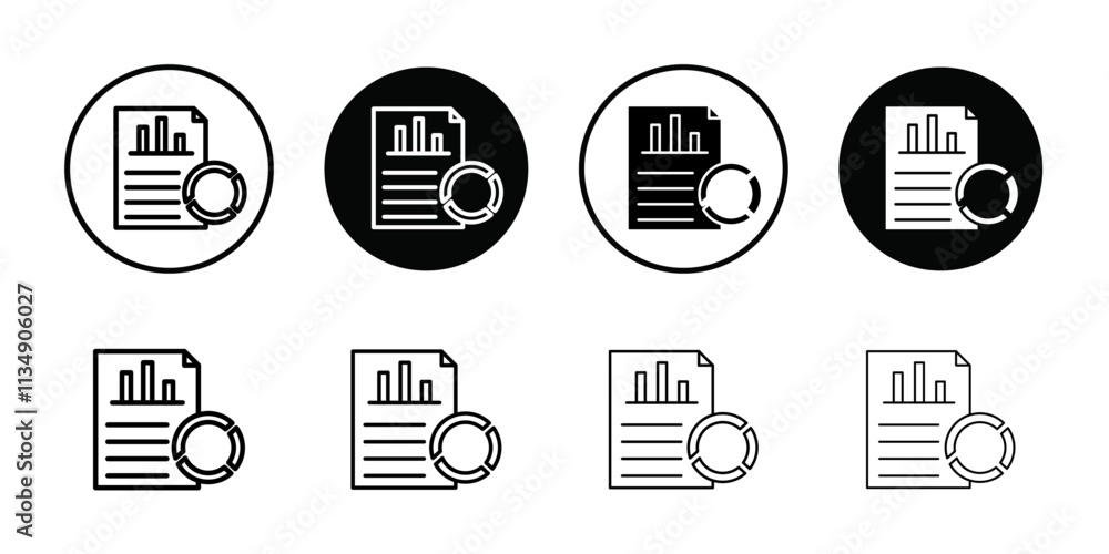 Report icon Thin line art collection Report icon Thin line art collection