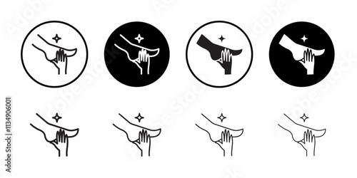 Reflexology foot massage icon Thin line art collection