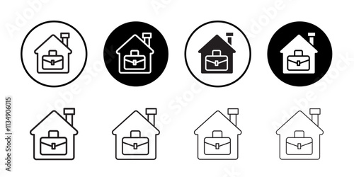 Remote work from home icon Thin line art collection