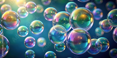 Wallpaper Mural render of soap bubbles isolated on a background, soap bubbles, render, isolated,shiny, colorful, reflective, floating, sphere Torontodigital.ca