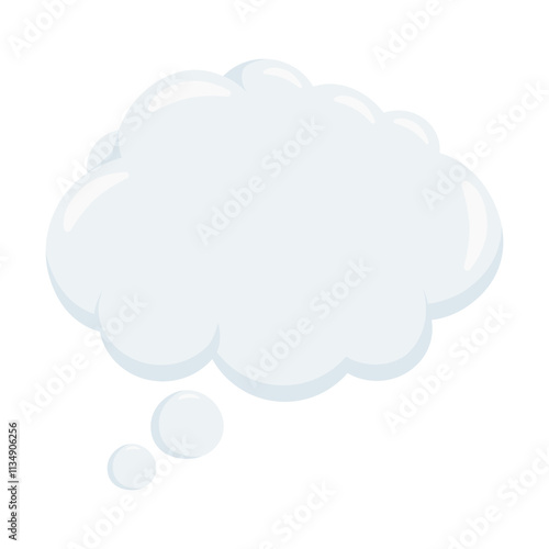 Thought Balloon Emoji Icon Illustration. Chat Vector Symbol Emoticon Design Doodle Vector.