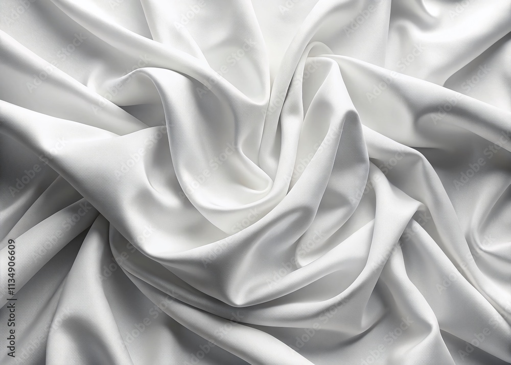Fototapeta premium Elegant Clean White Fabric Texture Background for Fashion Photography - Perfect for Showcasing Apparel, Accessories, and Lifestyle Products in a Minimalist Style