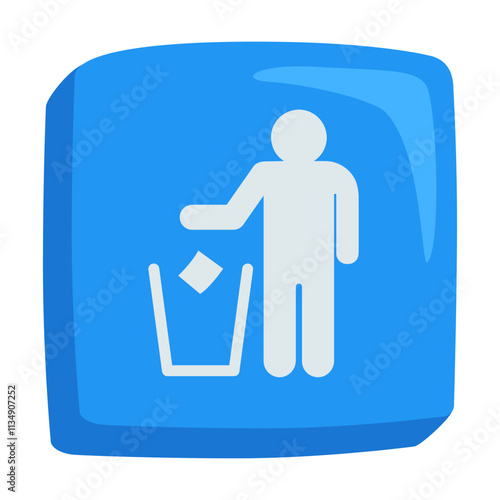 Litter in Bin Sign Emoji Icon Illustration. Button Vector Symbol Emoticon Design Doodle Vector.