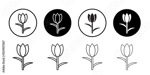 Tulip icon Thin line art collection