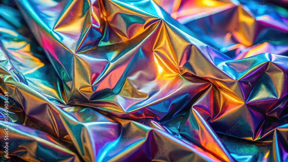 A holographic fabric with shimmering iridescent colors, reflecting light in a dynamic, almost liquid-like manner. A holographic fabric with shimmering iridescent colors, reflecting light in a dynamic, almost liquid-like manner.