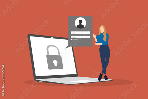 Account data protection and safety. concept of prevention and defense, security and protection, accessibility and password