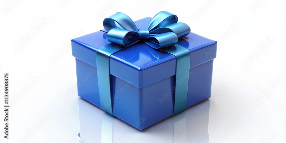 rendering blue gift box isolated on white background, gift, present, surprise, celebration, festive, box, bow rendering blue gift box isolated on white background, gift, present, surprise, celebration, festive, box, bow