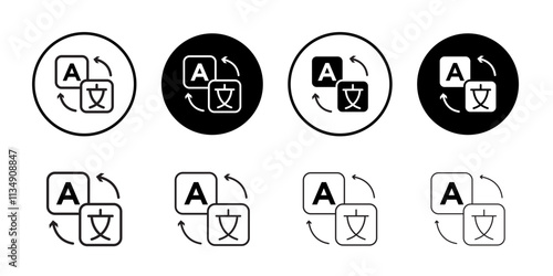 Translation icon Thin line art collection