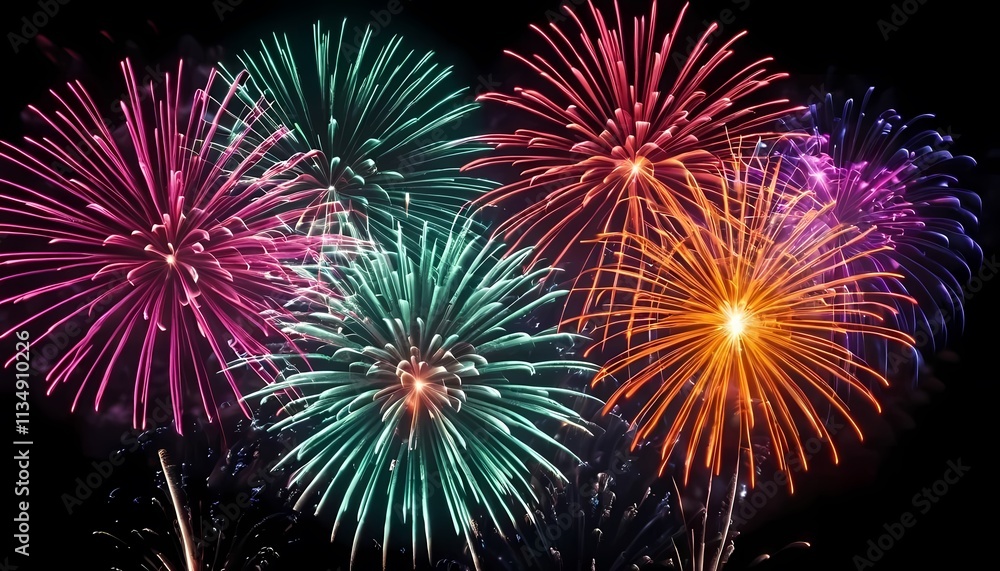 New year's eve fireworks festival holiday greeting card design New year's eve fireworks festival holiday greeting card design