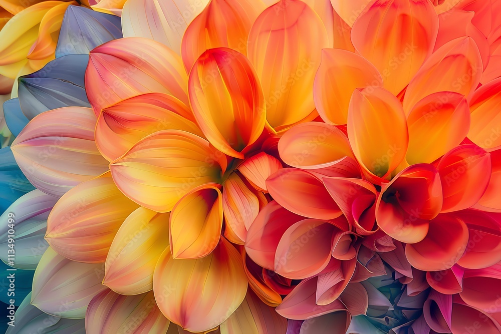 Closeup of orange and pink petals of Dahlia Flower, A close up of a flower with many different colors, Vivid nature close up of blooming dahlia with outdoor bright colors
Closeup of orange and pink petals of Dahlia Flower, A close up of a flower with many different colors, Vivid nature close up of blooming dahlia with outdoor bright colors