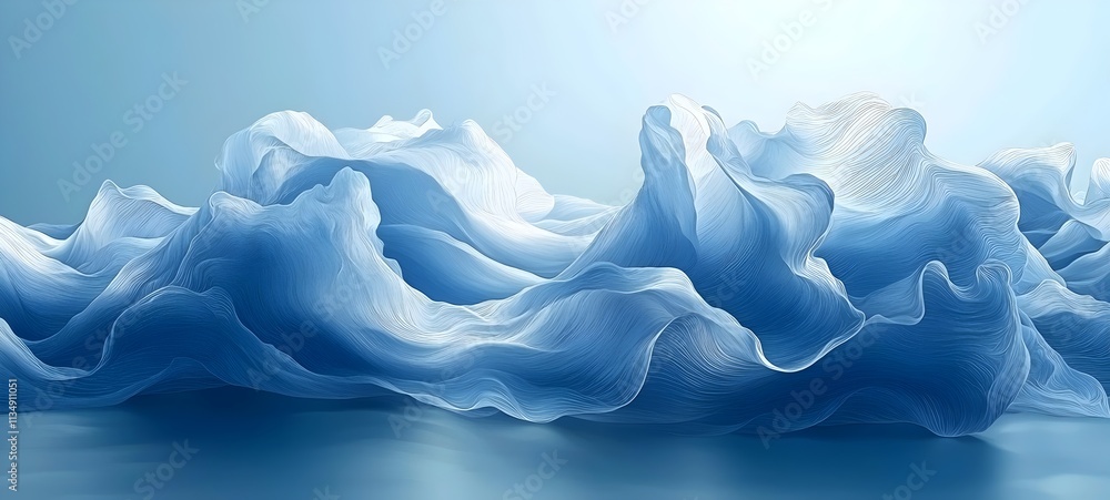 An abstract representation of soft, flowing blue waves reminiscent of ocean currents, creating a calm and serene atmosphere with smooth lines and gradients. An abstract representation of soft, flowing blue waves reminiscent of ocean currents, creating a calm and serene atmosphere with smooth lines and gradients.
