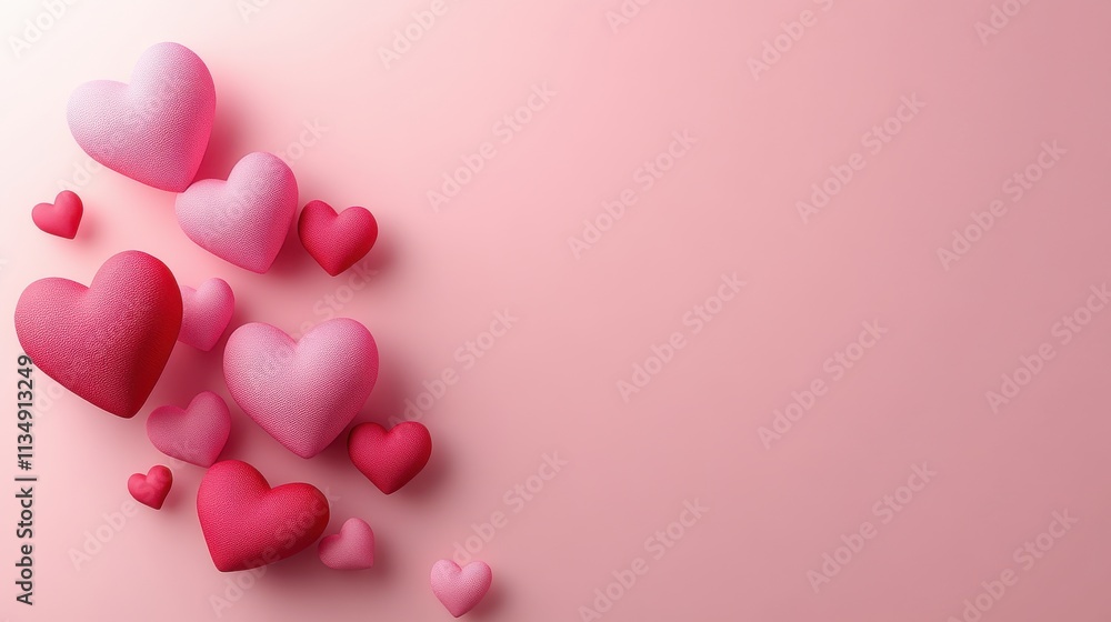 Heart-Shaped Love Symbols in Soft Pink Heart-Shaped Love Symbols in Soft Pink