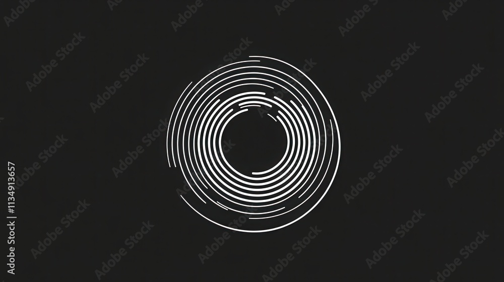 Fototapeta premium a sleek and simple circular logo design with thin lines and balanced symmetry, created with a monochrome palette. 