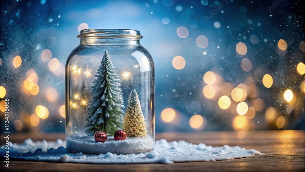 Miniature winter wonderland scene inside a glass jar, winter, wonderland, miniature, scene, glass, jar, snow, trees, holiday Miniature winter wonderland scene inside a glass jar, winter, wonderland, miniature, scene, glass, jar, snow, trees, holiday