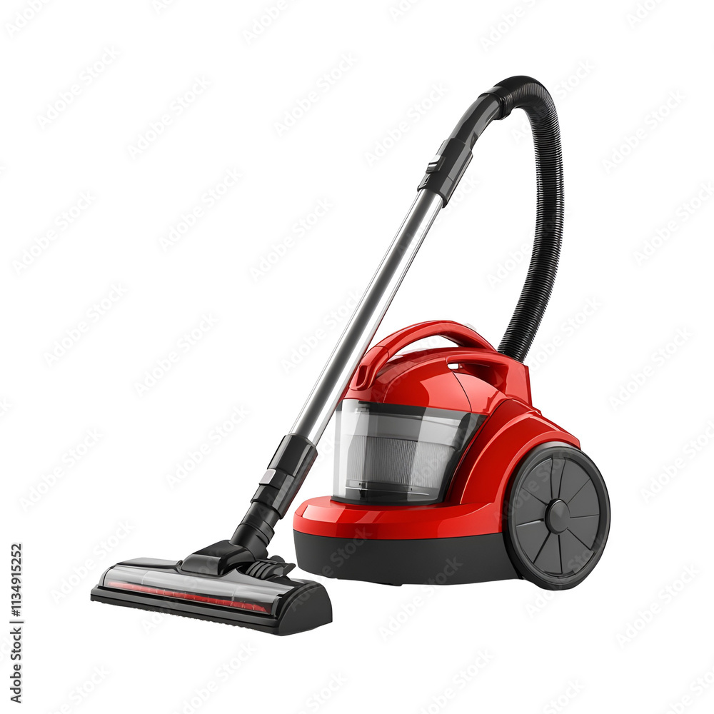 Modern Red Upright Vacuum Cleaner with Hose and Attachments Modern Red Upright Vacuum Cleaner with Hose and Attachments