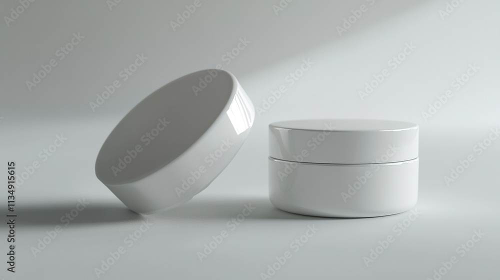 Containers for storage displayed on a simple background highlighting their sleek design Containers for storage displayed on a simple background highlighting their sleek design