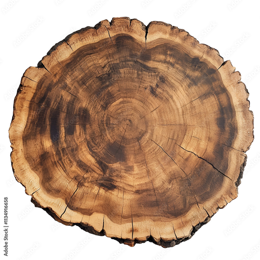 CrossSection Tree Trunk Slice Natural Wood Grain Texture CrossSection Tree Trunk Slice Natural Wood Grain Texture