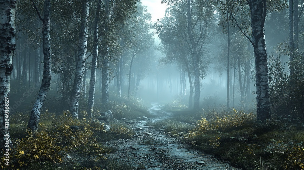 Fototapeta premium Thunderstorm Over Tropical Stream in Lush Jungle