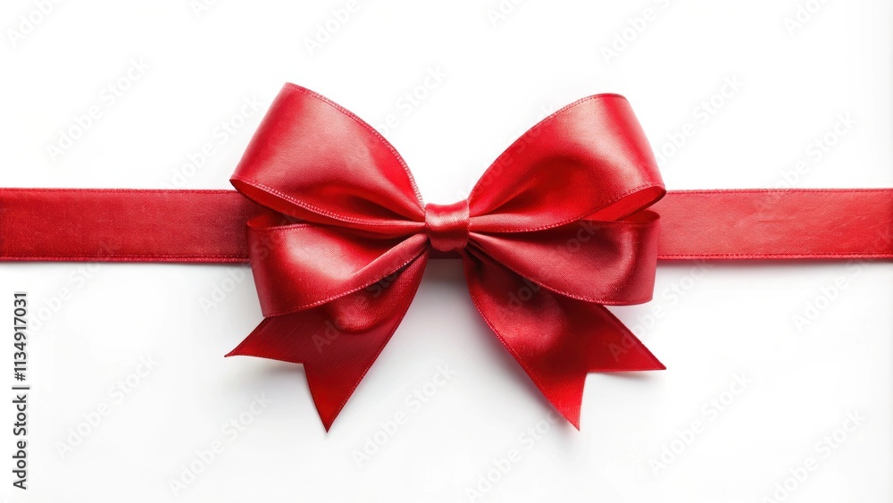 Single red bow on white background, red, bow, ribbon, gift, present, decoration, festive, holiday, Christmas, birthday Single red bow on white background, red, bow, ribbon, gift, present, decoration, festive, holiday, Christmas, birthday