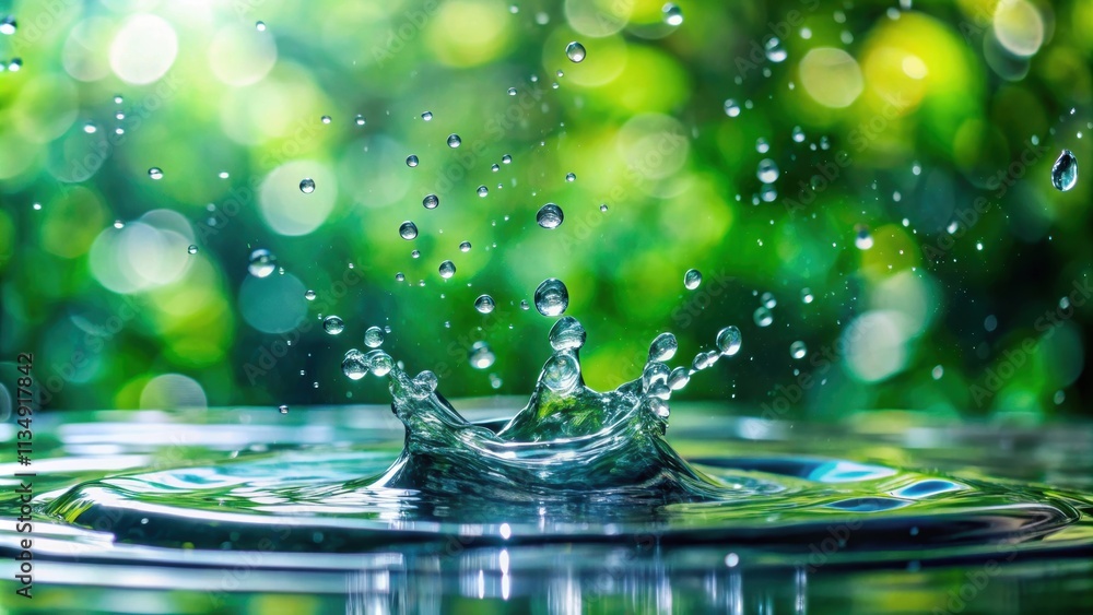 Water droplets splash in green nature background with bokeh, water, droplets, splash, green, nature, background, bokeh Water droplets splash in green nature background with bokeh, water, droplets, splash, green, nature, background, bokeh