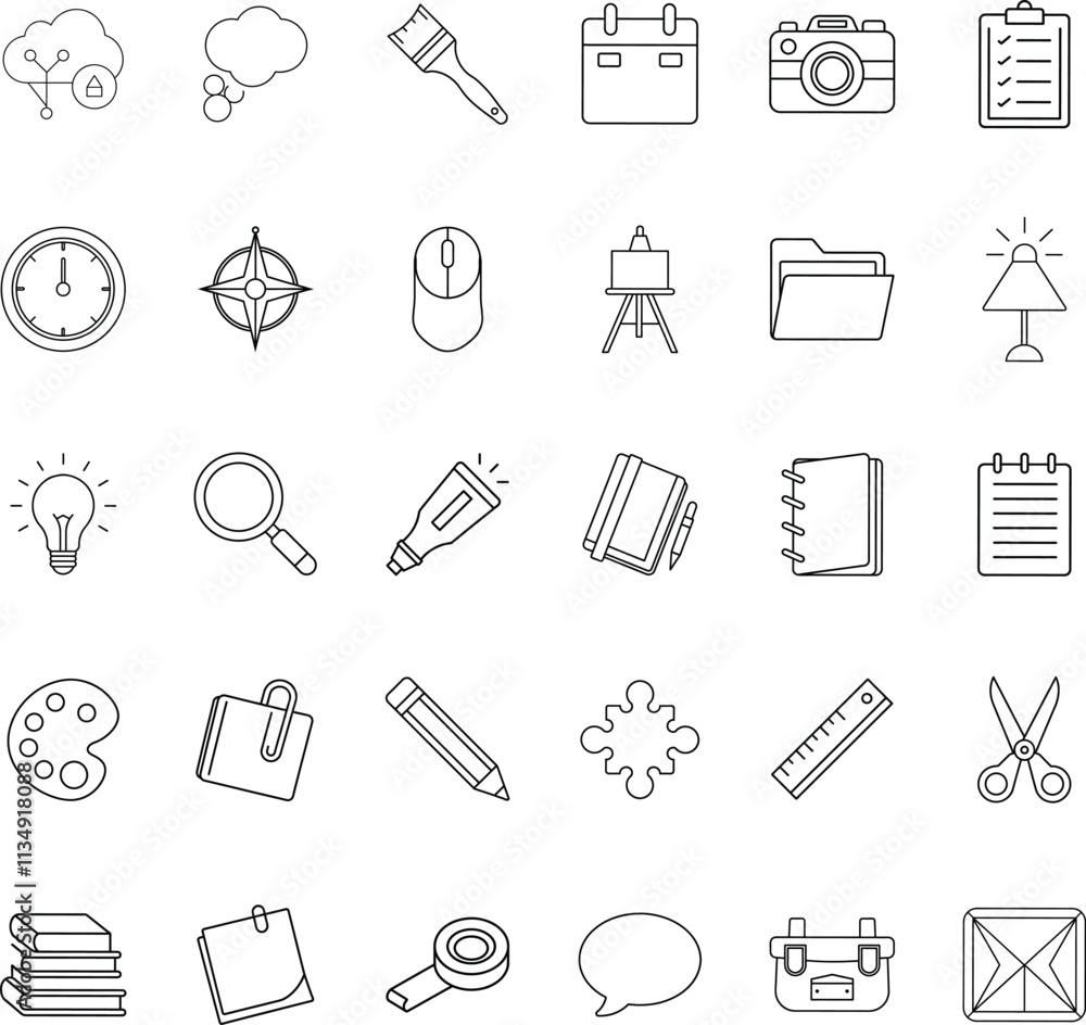 Creative Process Icons Tools, Ideas, and Organization Symbols Creative Process Icons Tools, Ideas, and Organization Symbols