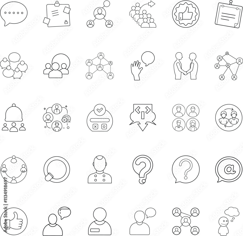 Social Network Communication Icons Networking, Connection, and Collaboration Social Network Communication Icons Networking, Connection, and Collaboration