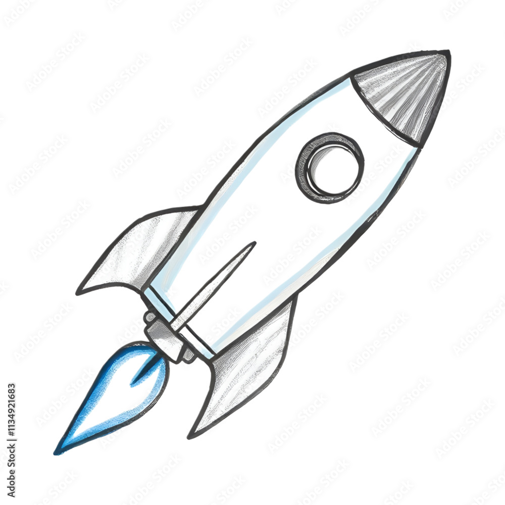 Retro Rocket Ship Illustration PNG Retro Rocket Ship Illustration PNG