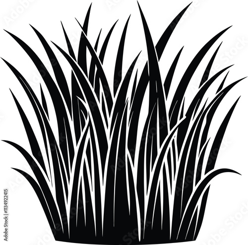 grass black and white silhouette vector design