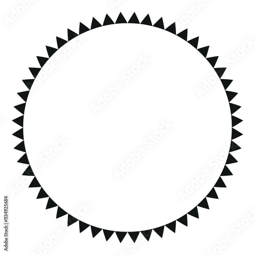 Round frame with geometric pattern for making stamps and patterns