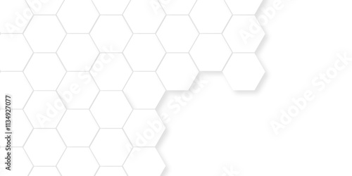 	
Realistic geometric pattern White Hexagonal texture. Luxury White Pattern. 3D Futuristic abstract honeycomb mosaic white background. geometric mesh cell texture. modern futuristic wallpaper.