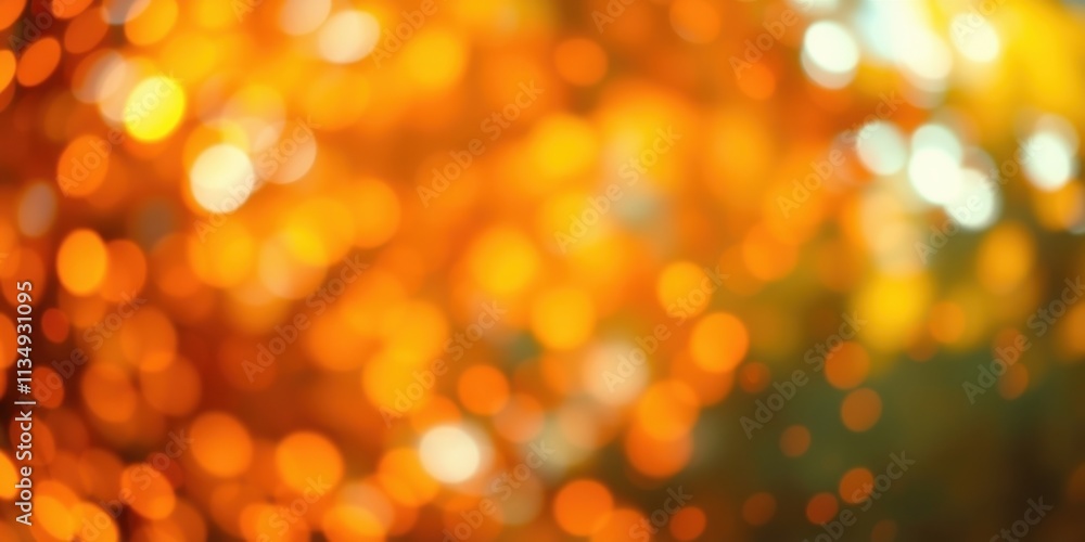 Obraz premium Abstract bokeh background with warm orange and yellow tones, creating a soft and dreamy visual effect.