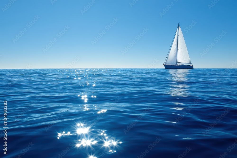 Obraz premium Tranquil Ocean Scene with Sailing Vessel