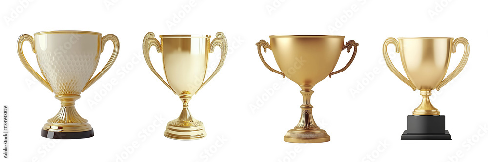 A collection of trophies showcasing various designs and finishes. A collection of trophies showcasing various designs and finishes.