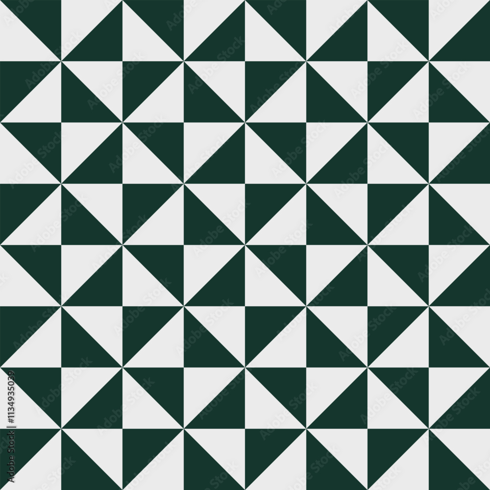 Geometric seamless pattern with White and green triangles. Geometric seamless pattern with White and green triangles.